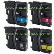 Set de 4 cartouches compatibles LC985 BK, C, M, Y