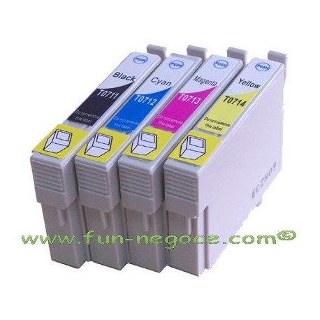 Set de 4 cartouches compatibles T0711, T0712, T0713, T0714
