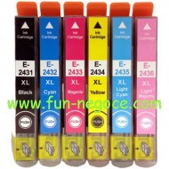 Set de 6 cartouches compatibles T2431, T2432, T2433, T2434, T2435, T2436