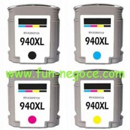Set de 4 cartouches compatibles HP940, BK, C, M, Y 